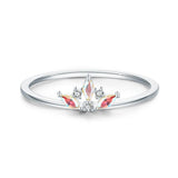 Delicate Small Crown Design With Rainbow Fire Color AAAA Simulated Diamonds Silver Ring - Fashion Jewellery - The Jewellery Supermarket