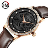 Top Luxury Brand Elegant Women Wristwatches Fashion 3D Engraving Quartz Waterproof Watches, Ideal Present