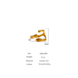 18K Gold Plated Stainless Steel New Design Metalic Trendy Open Ring