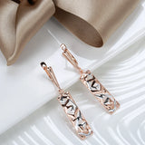 New 14K Gold Filled and White Gold Glossy Drop Irregular Hollow Long Fashion Earrings