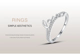 Love Letters Romantic Top Quality Silver Clear AAAA Lab Created Diamonds Ring