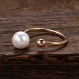 Unique Design Fashion 14K Rolled Gold Pearl Ring Vintage Fine Jewellery