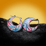 New Style Flower Fashion Handmade Enamel Painted 925 Silver Earrings