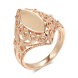 14 Karat Gold Filled Glossy Unique Pattern Rhombus Rings for Women Fine Jewellery