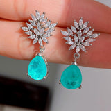 New Arrival Vintage Paraiba Tourmaline Earrings/Necklace/Pendant Charming Fashion Jewellery Set for Women - The Jewellery Supermarket