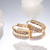 14 Karat Gold Filled New Fashion AAA Zircon Diamonds Flower Drop Earrings for Women