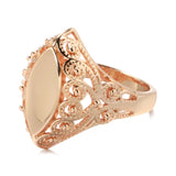 14 Karat Gold Filled Glossy Unique Pattern Rhombus Rings for Women Fine Jewellery