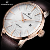 Top Brand Fashion Sports Gold Colour Automatic Mechanical Waterproof Leather Strap Men's Wristwatches - The Jewellery Supermarket