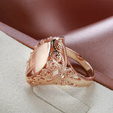 14 Karat Gold Filled Glossy Unique Pattern Rhombus Rings for Women Fine Jewellery