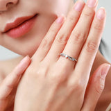 Delicate Twisted Crossover 925 Silver Elegant AAAA Lab Created Diamond Ring