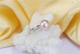 Superb Real Cultured Pearl Sterling Silver AAA Zircon Diamonds Adjustable Rings