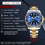 Luxury Design Water Ghost Series Classic Blue Dial Luxury Automatic Stainless Steel 100m Waterproof Mechanical Watch