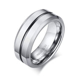 New Arrival 8mm Stylish Thin Line Style Tungsten Carbide Rings for Men - Popular Wedding Rings - The Jewellery Supermarket