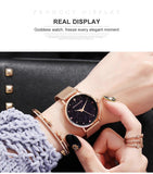 New Arrival Elegant Fashion Lady's Watch Luxury Rhinestone Starry Sky Dial Waterproof Stainless Steel Strap Watches