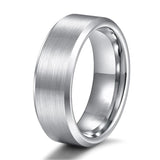 New Arrival Silver Colour Brushed Tungsten Classic Wedding Engagement Rings for Men and Women - The Jewellery Supermarket