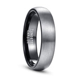 New Brushed Finish Wedding Band Comfort Fit Dome Matte Inner Rings - Black Tungsten Carbide Ring - The Jewellery Supermarket