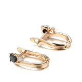 14K Gold Filled Minimalist AAA Black Zircon Inlay Diamond Dainty Pierced Golden Earrings