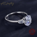 Marvelous Oval Cut Luxury Sparkling AAAA Lab Created Diamond 925 Silver Rings