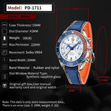 Top Brand Stainless Steel, Waterproof 100m Sapphire Glass Chronograph Japanese VK64 Movement Mens Quartz Wristwatches - The Jewellery Supermarket