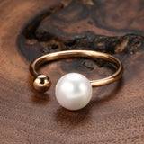 Unique Design Fashion 14K Rolled Gold Pearl Ring Vintage Fine Jewellery
