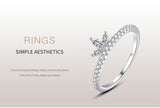 Top Quality Crown Clover AAAA Lab Created Diamond 925 Sterling Silver Ring