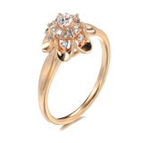 Latest Fashion Luxury 14K Rolled Rose Gold Bride Ring wih AAA Zircon Diamonds Romantic Quality Gift