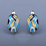 Simple Irregular Color Hanmade Enamel Classic Drop Women's Earrings