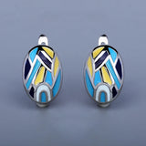 Simple Irregular Color Hanmade Enamel Classic Drop Women's Earrings