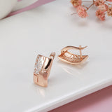 14K Rolled Gold Minimalist Vintage Glossy Square Drop Hollow Earrings Fine Jewellery