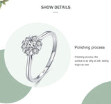 New Romantic Flower Design 925 Sterling Silver AAAA Lab Created Diamond Rings
