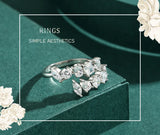 Sparkling Asymmetric Cluster AAAA Lab Created Diamonds Silver Geometric Rings