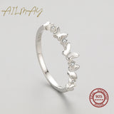 Elegant Butterfly Design AAAA Lab Created Diamonds 925 Sterling Silver Ring