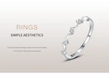 Delicate Curved AAAA Lab Created Diamond Silver Lovely Moon Stackable Ring