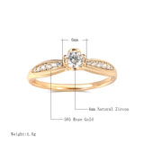 14K Gold Filled Hearts Arrows Cut Bilateral AAA Zircon Diamond Fashion Engagement Ring