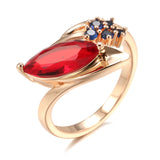 14K Rolled Gold New Geometric Flawless Slope Marquise Cut Multi AAA Zircon Crystal Rings