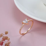 14 Karat Rolled Gold Triangle AAA Zircon Diamonds Fashion Wedding Rings Luxury Jewellery