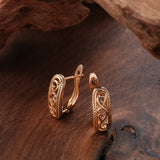 14K Gold Filled Hollow Multi Pattern Charm Loops Bohemian Glossy Earrings