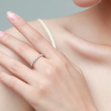 Dazzling Round-Cut AAAA Lab Created Diamonds 925 Silver Stackable Rings