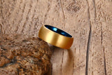 New Arrival Classical Gold-color Men's Blue Tungsten Wedding Engagement Ring - Fashion Jewellery - The Jewellery Supermarket