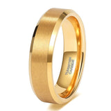 New Arrival Gold Plated Wide Brushed Tungsten Wedding Rings - Luxury Anniversary Jewellery for Couples - The Jewellery Supermarket