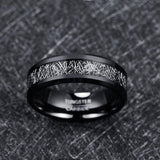 New Arrival Electroplated Black Inlaid Imitation Vermiculite Tungsten Carbide Ring - 8mm Width Men's Ring - The Jewellery Supermarket