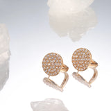 14 Karat Gold Filled Full Paved Shiny AAA Zircon Diamonds Stud  Luxury Earrings For Women