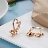 14K Gold Filled New Trendy Mini Love Elegant Bloom Center AAA Zircon Diamonds Earrings