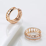 14K Gold Filled Gold AAA Zircon Diamonds Hollow Piercing Big Hoops Exquisite Earrings