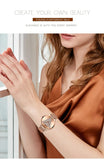 Original Design Elegant Quartz Ladies Watches Fashion Japan Movement Stainless Steel Rose Gold Colour Wristwatches