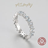 Amazing Design 4 Stone Cuts Dazzling AAAA Lab Created Diamonds Geometric Silver Ring