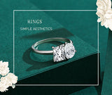 Dazzling Princess and Pear Cut AAAA Lab Created Diamonds Sterling Silver Ring