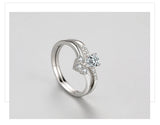 Luxury Pear Cut Sparkling AAAA Lab Created Diamond Two piece Silver Set Ring
