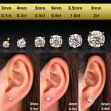 Trendy Real 1CT Rose Gold Plated 0.1-1 Carat D Colour Moissanite Diamonds Earrings For Women/Men - Fine Jewellery - The Jewellery Supermarket