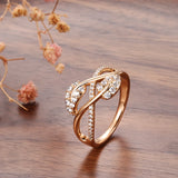 Fine Jewellery Vintage Design Filled 14K Rose Gold AAA Zircon Diamonds Flower Fashion Rings for Women